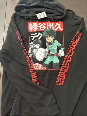 Zumiez Black Hoodie with Red & White My Hero Academia Graphic